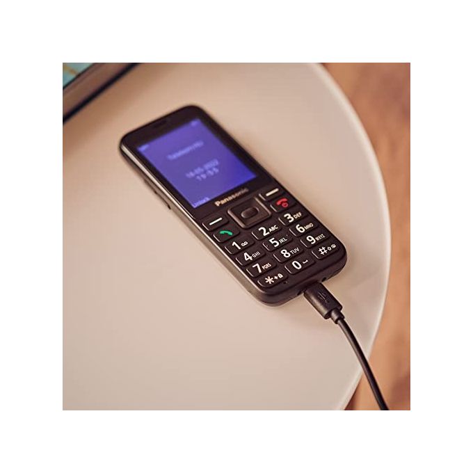 Panasonic KX-TU250 Telefono Cellulare per Anziani 4G VoLTE Display 2.4'' Tasto SOS Fotocamera 1.2 MP Bluetooth 4.2 colore Nero