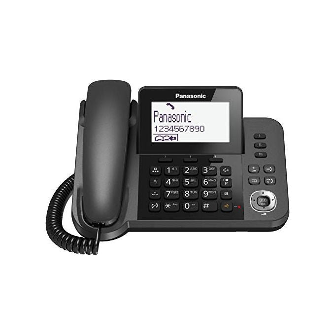 Panasonic KX-TGF310EXM Telefono fisso Display 3,4'' Vivavoce + Cordless Dect Display 1,8'' Vivavoce Nero