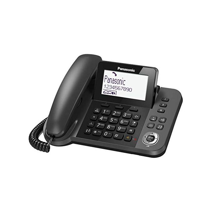 Panasonic KX-TGF310EXM Telefono fisso Display 3,4'' Vivavoce + Cordless Dect Display 1,8'' Vivavoce Nero