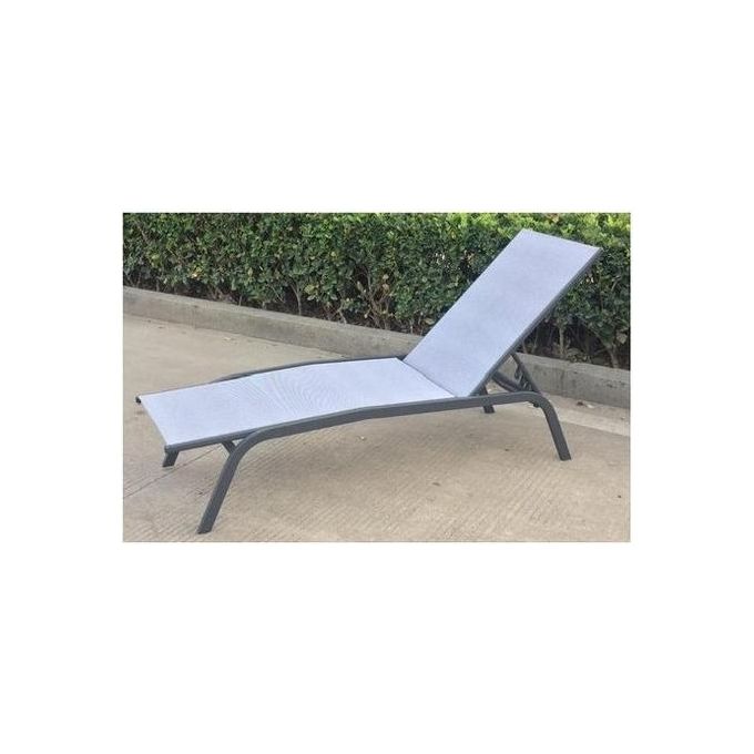 Amicasa KZ-004 Lettino Prendisole da Giardino Struttura Acciaio Textilene 190x56x34 cm colore Antracite Grigio