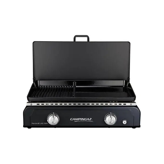 Campingaz 3000006759 Blue Flame LXD Twin Griglia Plancha a Gas 2 Fuochi 6000W 2400 m² Accensione Elettronica