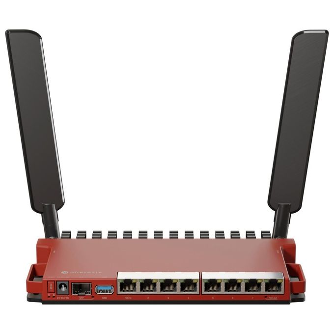 Mikrotik L009UiGS-2HaxD-IN router Wi-Fi 6, banda singola 2.4 GHz, 8 porte Gigabit Ethernet, 1 porta SFP 2.5G, dual-core 800 MHz, 512 MB RAM, RouterOS L5