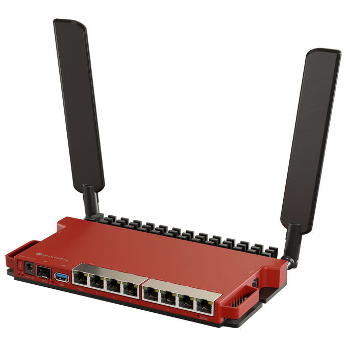 Mikrotik L009UiGS-2HaxD-IN router Wi-Fi 6, banda singola 2.4 GHz, 8 porte Gigabit Ethernet, 1 porta SFP 2.5G, dual-core 800 MHz, 512 MB RAM, RouterOS L5