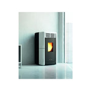COLA LA2LF10Y Stufa a pellet canalizzabile con rivestimento in maiolica e struttura in acciaio potenza termica 9,10 kW telecomando incluso predisposizione aria esterna colore Avorio