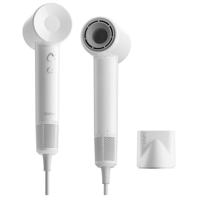 Laifen S71008102 SE Lite Asciugacapelli 1400W ionico 2 velocita' 3 temperature concentratore magnetico colore Bianco Lucido