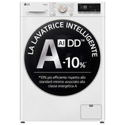 LG AI DD F4R7011TSWG Lavatrice 11kg a Carica Frontale Serie R7 Lavatrice Classe A -10% 1400 giri TurboWash 360 Vapore su 7 Programmi Wi-Fi Libera installazione Bianco