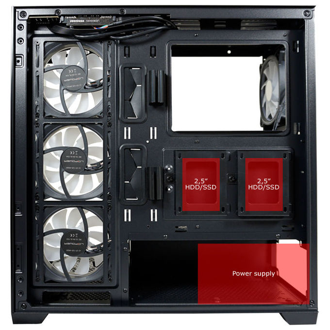 LC-Power LC-715B-ON Geh Midi ATX Gaming 715B Seamless_X Case PC ATX con ventole 120 140 mm colore Nero