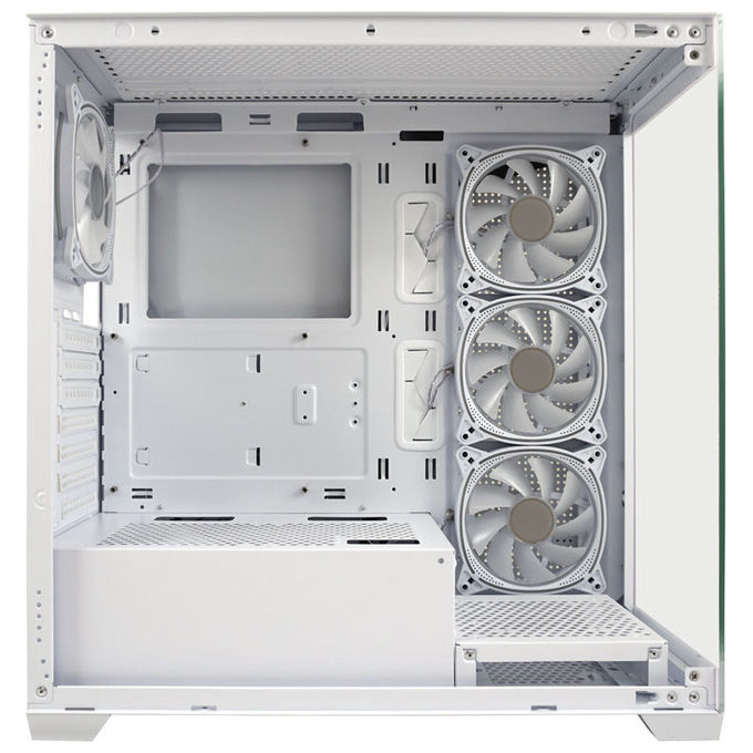 LC-Power LC-715W-ON Case Midi Tower ATX Micro-ATX Mini-ITX 3 Porte USB 3.2 Finestra Laterale colore Bianco