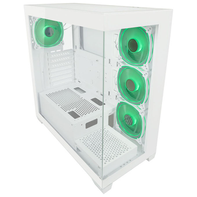 LC-Power LC-715W-ON Case Midi Tower ATX Micro-ATX Mini-ITX 3 Porte USB 3.2 Finestra Laterale colore Bianco