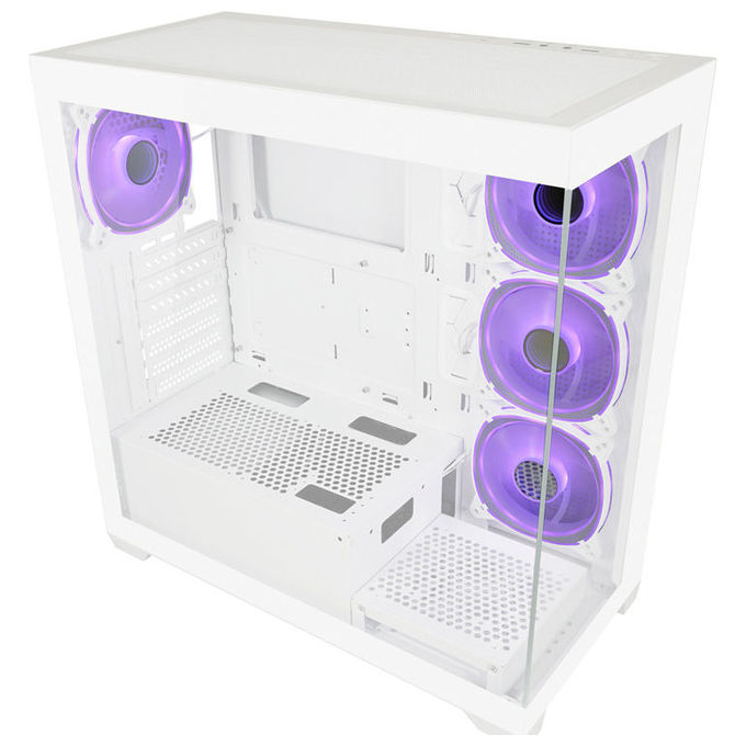 LC-Power LC-715W-ON Case Midi Tower ATX Micro-ATX Mini-ITX 3 Porte USB 3.2 Finestra Laterale colore Bianco