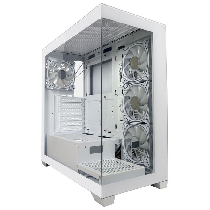LC-Power LC-715W-ON Case Midi Tower ATX Micro-ATX Mini-ITX 3 Porte USB 3.2 Finestra Laterale colore Bianco