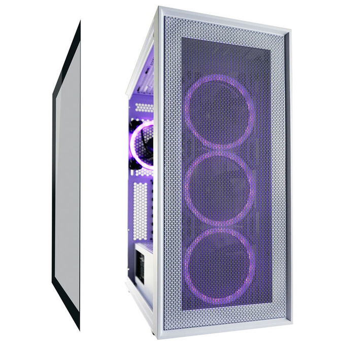 LC-Power 802W Gaming Midi Tower con Vetro Temperato e Ventole RGB 3x 120 mm 1x 120 mm ATX Micro-ATX Mini-ITX USB-C 3.2 Gen 2 colore Bianco