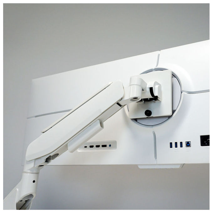 LC-Power LC-EQ-A49W Supporto a Parete per TV Regolabile Altezza 200-470 mm Rotazione 360° Inclinazione -20 a 50° Compatibilita' 75x75 - 100x100 mm Carico Max 20 Kg colore Bianco