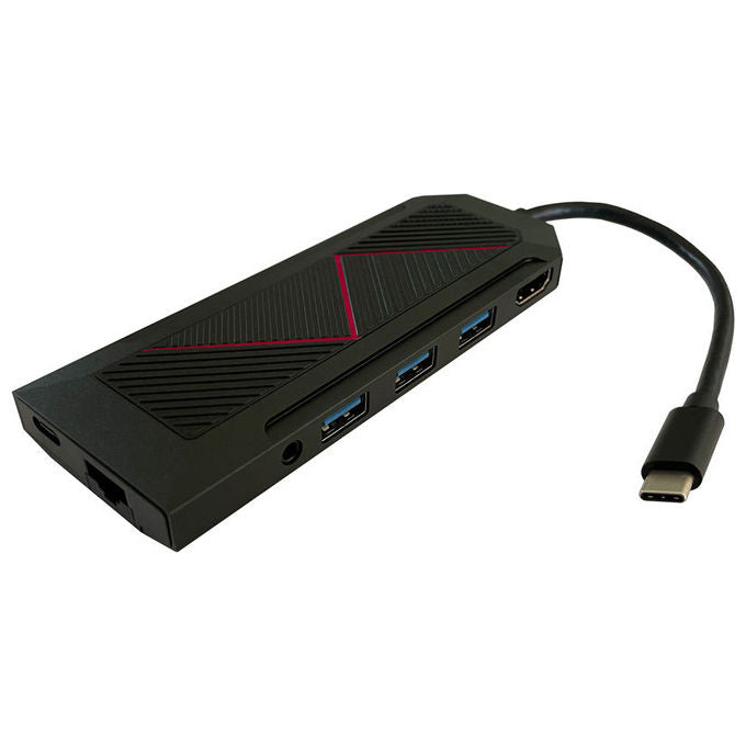 LC-Power LC-HUB-C-MULTI-6-RGB Hub USB 3.2 Gen 2 Type-C 5000 Mbit-s 100 W colore Nero