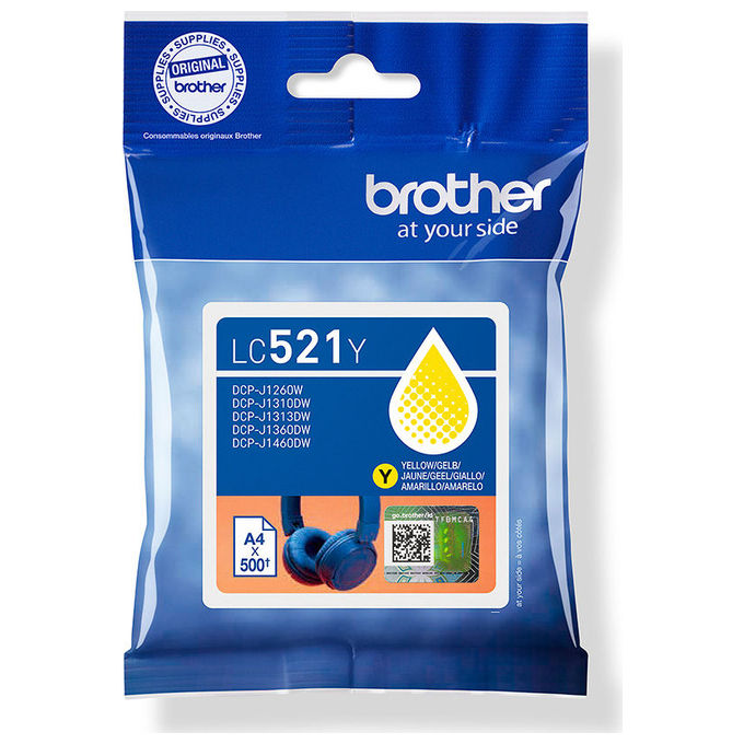 Brother, Cartuccia Inchiostro Giallo Originale, LC521Y