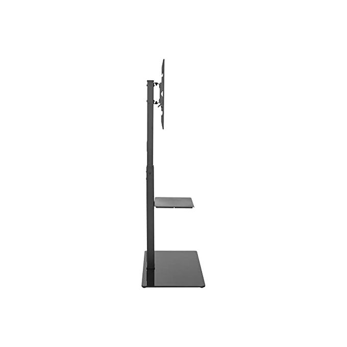 NVS LCD70 Supporto TV da pavimento orientabile per TV 37''-70'' con base in vetro temperato altezza regolabile su 3 posizioni VESA fino a 600x400 mm colore Nero