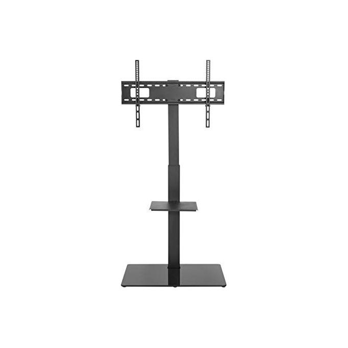 NVS LCD70 Supporto TV da pavimento orientabile per TV 37''-70'' con base in vetro temperato altezza regolabile su 3 posizioni VESA fino a 600x400 mm colore Nero