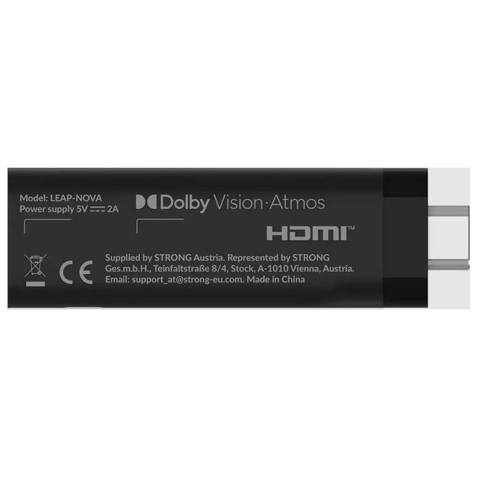 Strong LEAP-NOVA Dongle Smart TV HDMI 4K Ultra HD Android 14 Wi-Fi 6 Dolby Vision 32 GB colore Nero