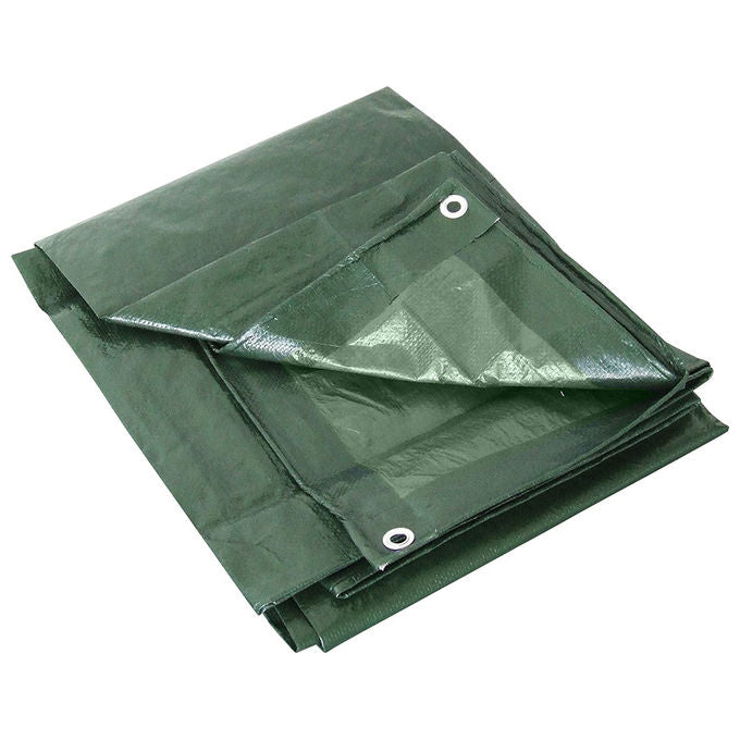 Labor 6X10 Telo Occhiellato Polietilene 180 gr-mq Impermeabile Antistrappo con Occhielli in Metallo colore Verde