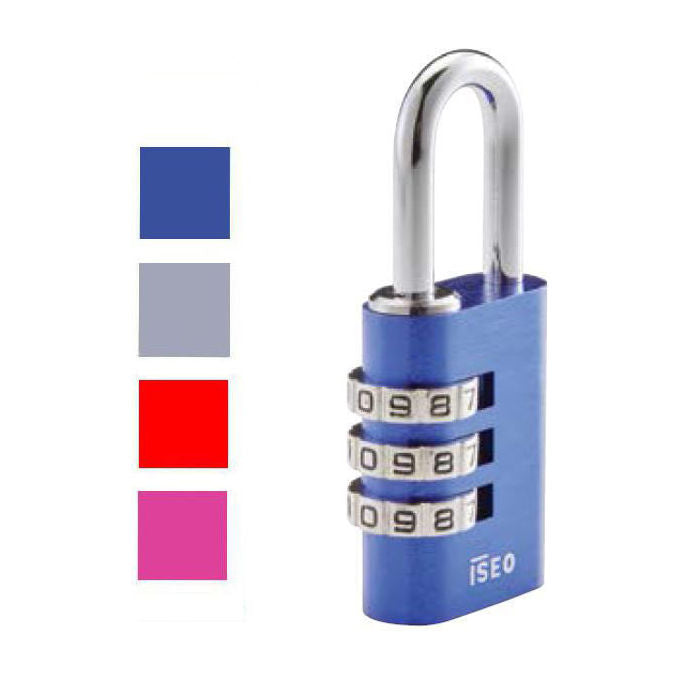 Iseo Lucchetto con Combinazione 30mm 3 Cifre Blu