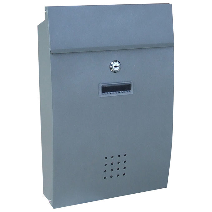 Lifter 64524 Pechino Cassetta Postale da Muro in Lamiera Zincata Verniciata Antiruggine Formato Rivista colore Grigio Chiaro