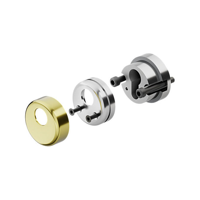 Disec 95720 CD3000 Controdeflettori per Cilindro Europeo con Protezione Antisfondamento per Serrature Blindate Atra Interasse 31 mm Viti M6 colore Cromo Satinato