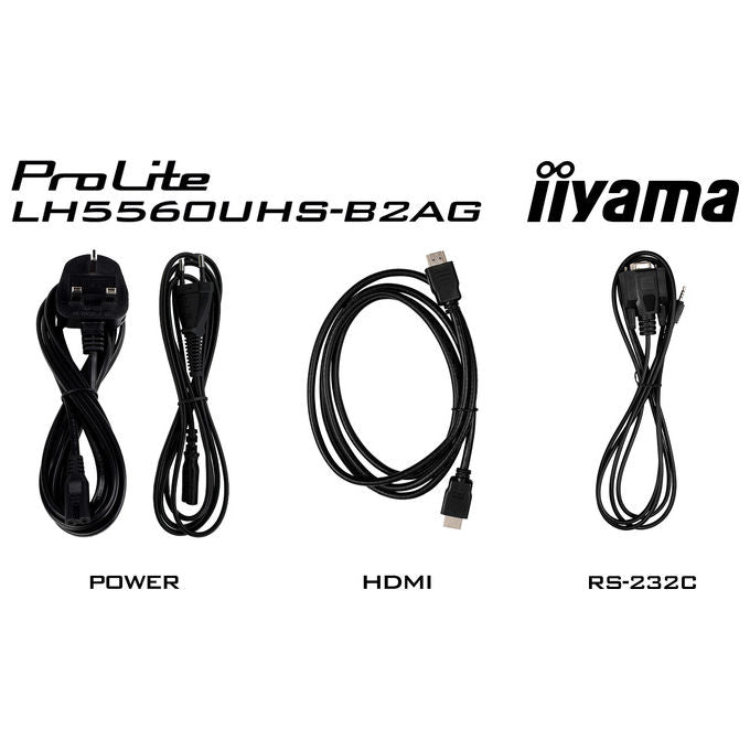Iiyama ProLite LH5560UHS-B2AG, display 55 pollici 4K UHD, segnaletica digitale, Android 11, 500 cd-m², pannello VA, Wi-Fi, 24-7