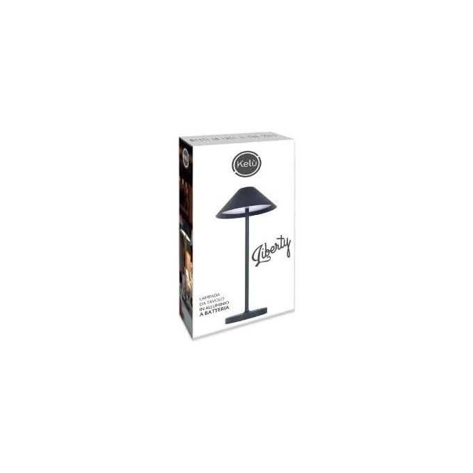Kelu' LIBERY BLACK Liberty Lampada da Tavolo Ricaricabile 3 W 3000 K IP54 USB Type C colore Nero