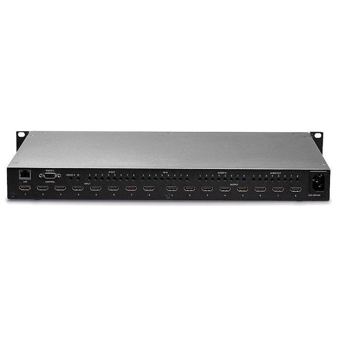 Lindy switch matrice HDMI 8x8, 4K 60Hz, video wall seamless, scaler integrato, HDMI 2.0, HDR, controllo LAN RS-232, rack 19''