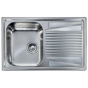Elleci River 300 LIR300ANSSX - Lavello da incasso 1 vasca + gocciolatoio, Acciaio inox satinato antigraffio, 79x50 cm, da incasso, Inox satinato