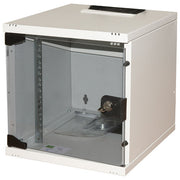 LINK LK106UL Armadio Rack 6U 10'' in Acciaio con Porta in Vetro e Serratura Installazione a Muro colore Grigio