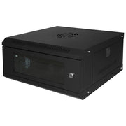 Link LK1904UNL Serie Light Armadio Rack 19'' 4U da Parete Porta Vetro Temprato 30 Kg Ripiano Incluso colore Nero