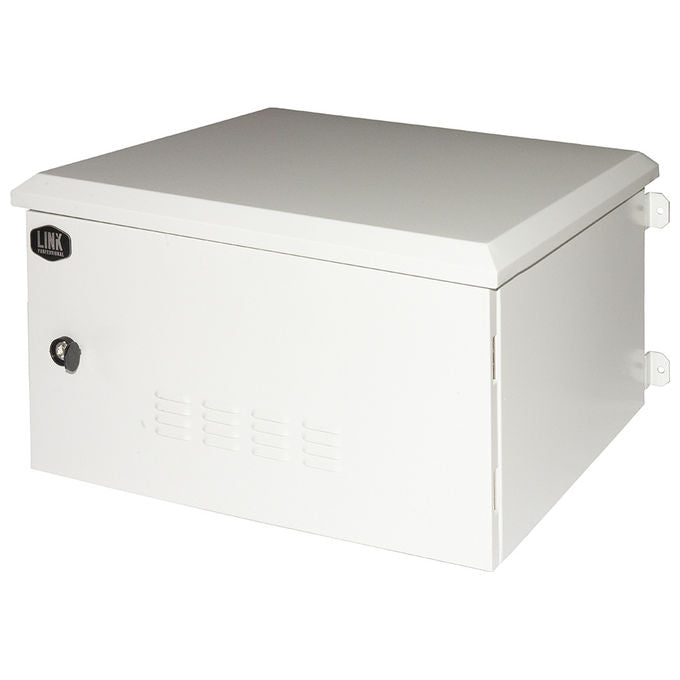 Link LK190645IP Armadio Rack 19 Pollici 6U per Reti da Esterno Classe Protezione IP55 con Ventole Filtrate colore Grigio Chiaro