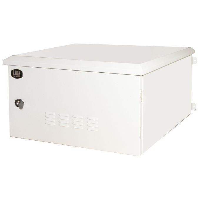 Link LK190660IP Armadio Rack 19'' 6U da Esterno IP55 Acciaio Galvanizzato Ventole Filtrate Installazione a Muro 60x60x33 cm colore Grigio Chiaro