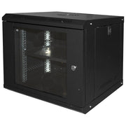 Link LK1909UNL Serie Light Armadio Rack 19'' 9U da Parete Porta Vetro Temprato 30 Kg Ripiano Incluso colore Nero