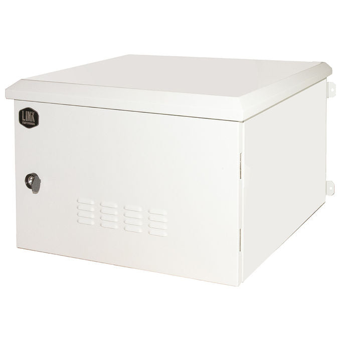 LINK LK191260IP Armadio rack 12U per reti esterne IP55 con ventole filtrate e porta in vetro temprato colore Grigio chiaro