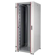 LINK LK1922U66PV Serie EAVI Armadio Rack per Reti 19'' 22U con Porta in Vetro Temperato Fumé e Montanti Regolabili colore Grigio