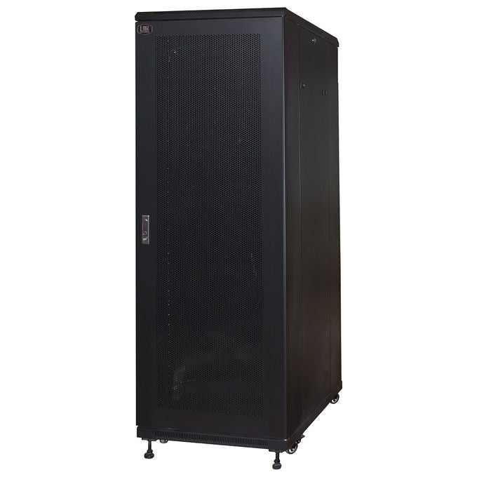 Link Armadio rack 19 per reti 37u (a)1770, (l)600, (p)1000 colore nero porta traforata
