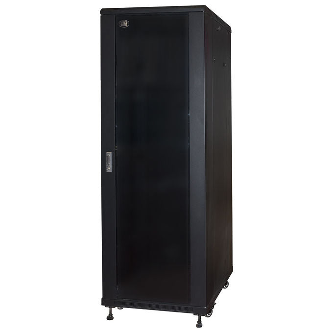 Link Armadio rack 19 per reti 37u (a)1770, (l)600, (p)600 colore nero porta vetro