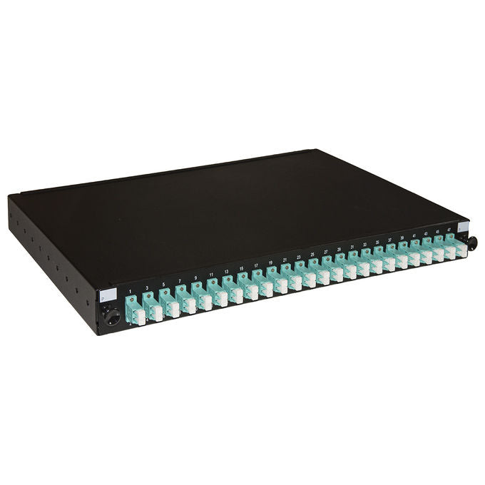 Link Pannello Fibra Ottica 19'' con 24 Adattatori LC Duplex Om3 Profondita' 250mm Nero