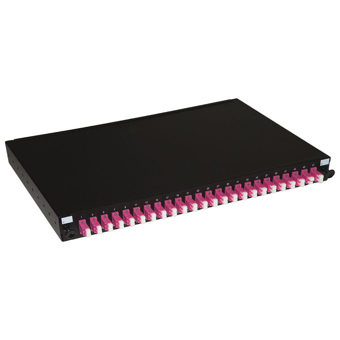 Link Pannello Fibra Ottica 19'' con 24 Adattatori LC Duplex Om4 Profondita' 250mm con Pigtail Installati Nero