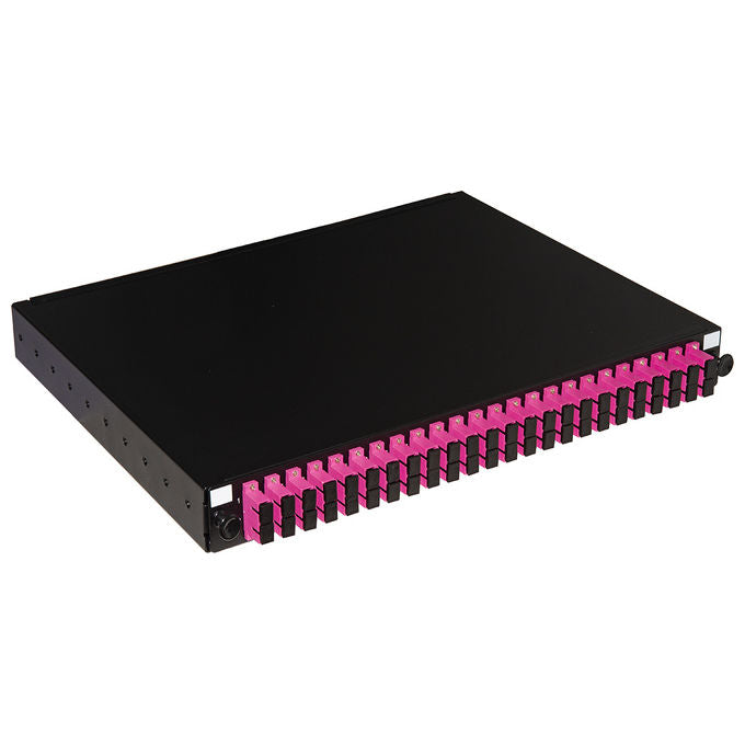 LINK LK24SC4PD Pannello Fibra Ottica 19 Pollici con 24 Adattatori SC Duplex OM4 Profondita' 250 mm con 48 Pigtail Installati colore Nero