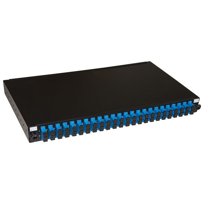 Link Pannello Fibra Ottica 19'' con 24 Adattatori SC Duplex Singlemode Profondita' 250mm con Pigtail Installati Nero