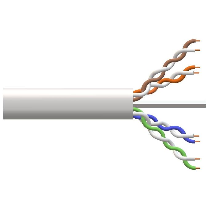 LINK LK305U6B21 Cavo di rete U-UTP Categoria 6 305 metri rame AWG24 FR-LSZH CPR B2ca colore Grigio