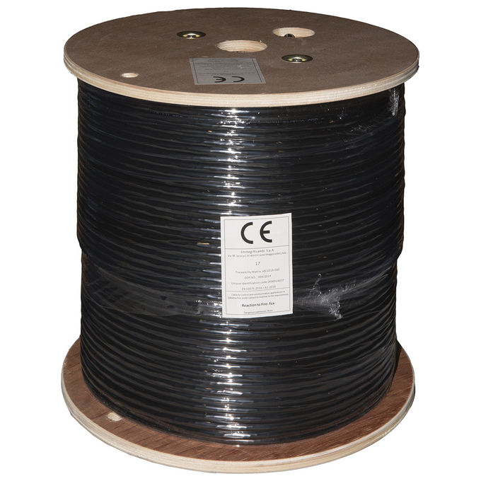 Link LK305U6EST Cavo di Rete Cat 6 U-UTP per Esterni Rame AWG24 Guaina HDPE Resistente UV PoE 305 m colore Nero