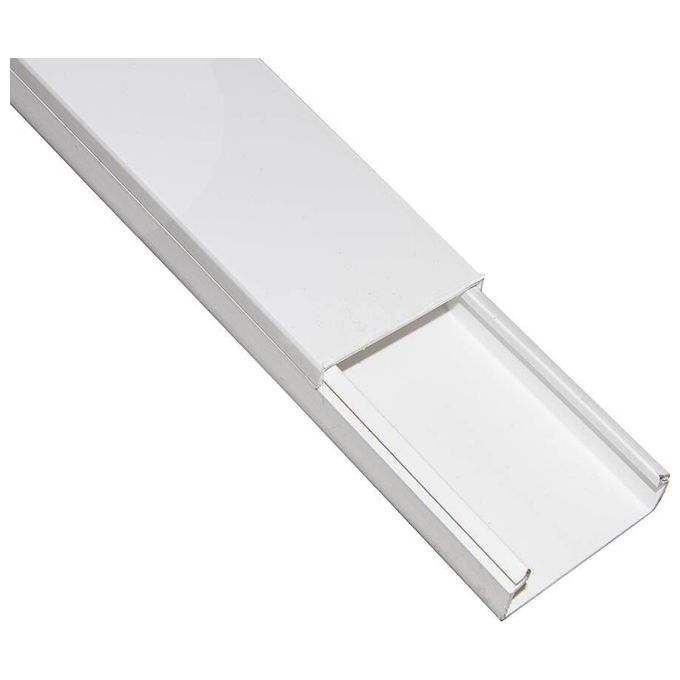 Link canalina passacavi in pvc mm 60x25 mt 2 con coperchio scorrevole Bianco