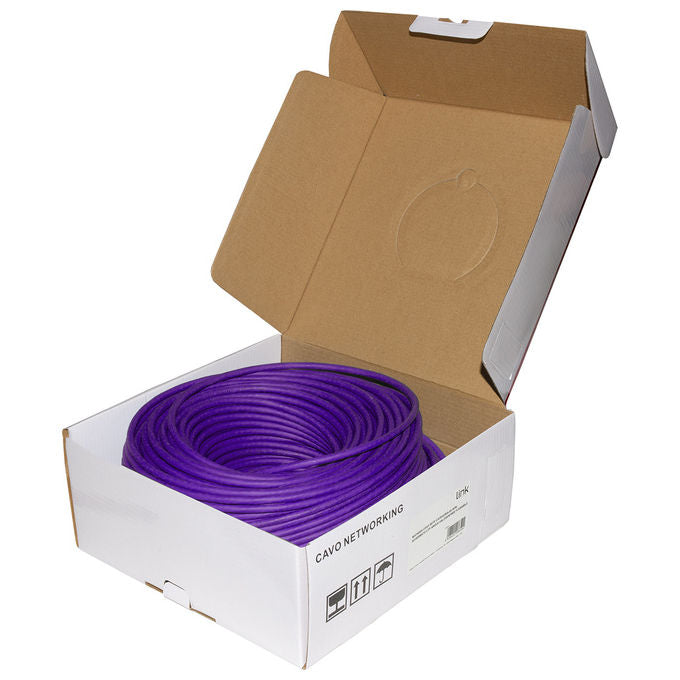 Link LK6A100VI Matassa Cavo di Rete Cat 6A U-UTP LSZH AWG24 Flessibile PoE PoE+ 100 m colore Viola