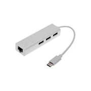 Link Adattatore Usb Tipo C Maschio con Presa Rete Rj45 10-100 con Hub 3 Porte Usb 2.0