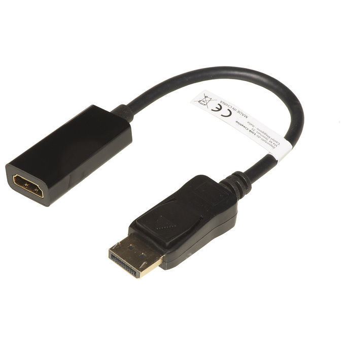 Link LKADAT210 Adattatore DisplayPort 1.2 Maschio HDMI 1.4 Femmina 4K 30Hz Contatti Dorati 20cm colore Nero