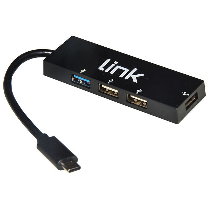 Link LKCCH03 Hub USB 4 Porte 1 USB 3.0 5 Gbps 3 USB 2.0 Connettore USB-C Plug and Play